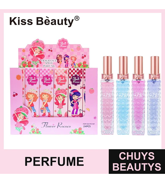 Set de Perfumes Infantiles Kiss Beauty Flower Rococo con Diseño Frutal