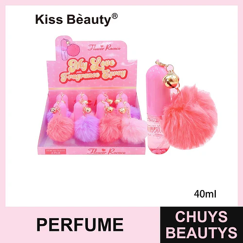 Perfume Spray My Love con Pom-Pom Kiss Bèauty Flower Rococo 40ml - Chuys Beautys | Chuys Beautys