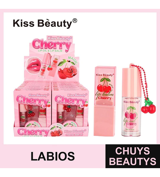 Set Dúo Labial Aceite y Bálsamo Mágico Cereza Kiss Bèauty