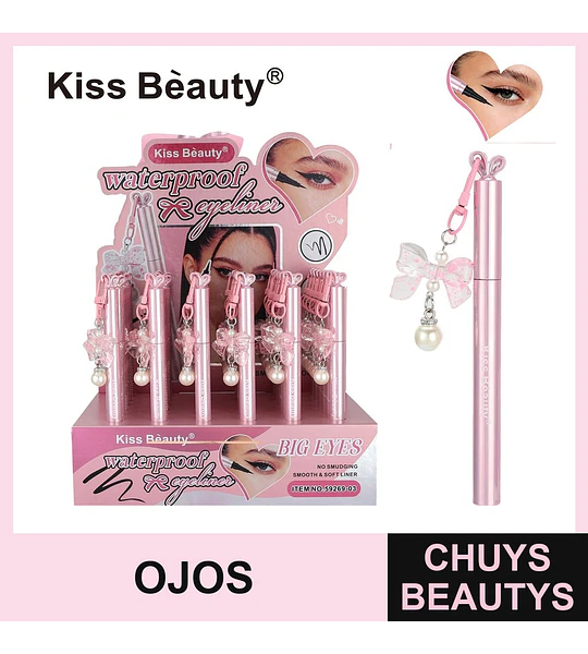 Delineador de Ojos Líquido Waterproof Big Eyes Kiss Beauty