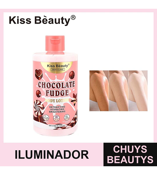 Loción Corporal Kiss Bèauty Chocolate Fudge Detoxificante e Iluminadora 300ml