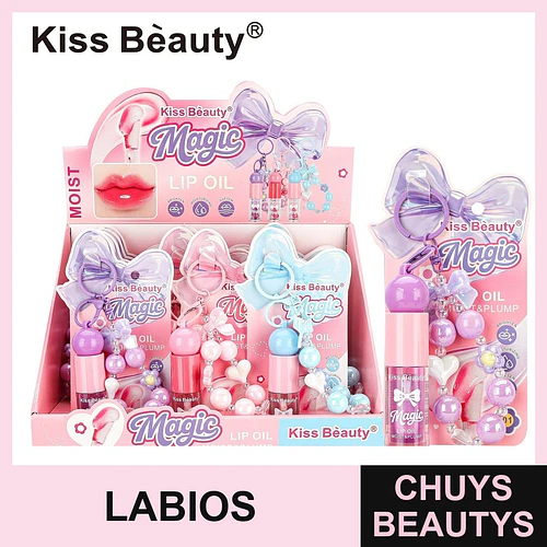 Aceite labial Magic Moist & Plump Kiss Beauty con llavero - Chuys Beautys | Chuys Beautys