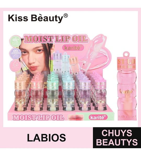 Aceite Labial Hidratante Kiss Beauty Karité para Brillo y Cuidado Diario