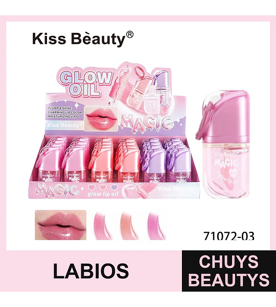 Aceite labial hidratante con brillo y efecto voluminizador Kiss Beauty Magic Glow