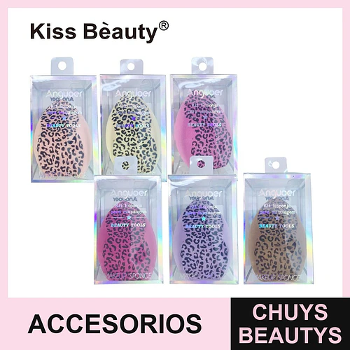 Kit de Esponjas de Maquillaje Animal Print Kiss Bèauty - Chuys Beautys | Chuys Beautys