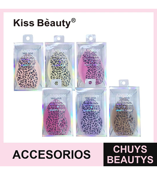 Kit de Esponjas de Maquillaje Animal Print Kiss Bèauty