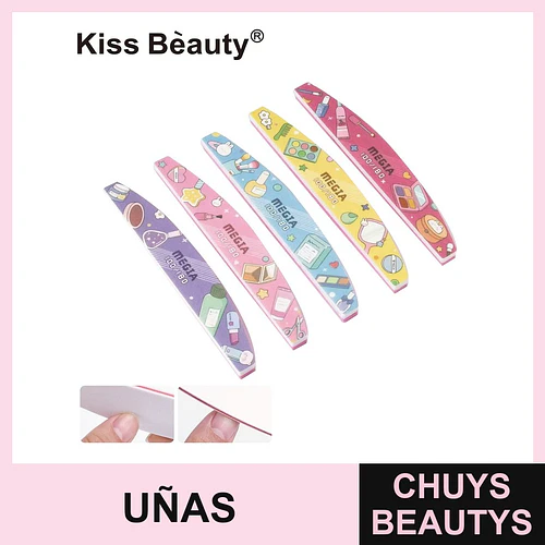 Set de Limas de Uñas Doble Cara 100/180 con Diseños Variados Kiss Bèauty - Chuys Beautys | Chuys Beautys