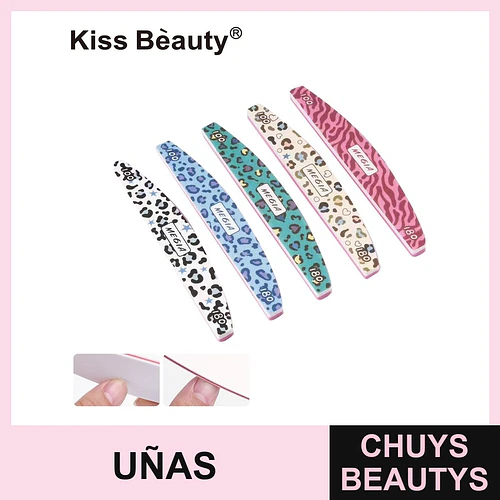 Set de limas de uñas curvas doble grano 100/180 Kiss Bèauty - Chuys Beautys | Chuys Beautys