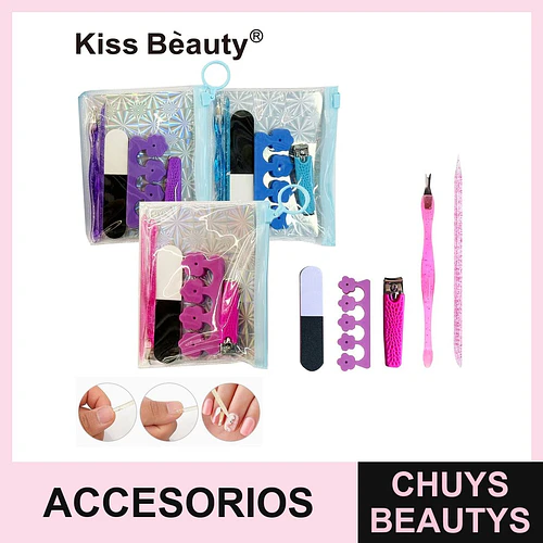 Set de Manicura y Pedicura Portátil Kiss Bèauty con Accesorios Esenciales - Chuys Beautys | Chuys Beautys