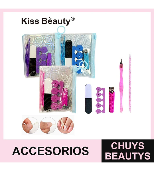 Set de Manicura y Pedicura Portátil Kiss Bèauty con Accesorios Esenciales