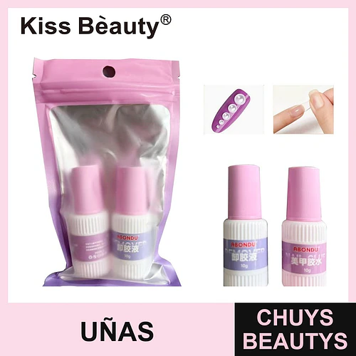 Set de Pegamento y Removedor de Uñas Artificiales Kiss Bèauty 10g - Chuys Beautys | Chuys Beautys
