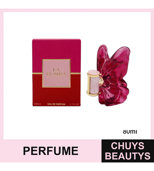 Perfume La Bomba Eau de Parfum para Mujer con Envase Mariposa Rosa 80ml