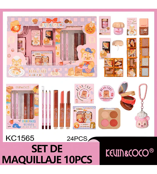 Set de Maquillaje Oso Café (Kit Completo)