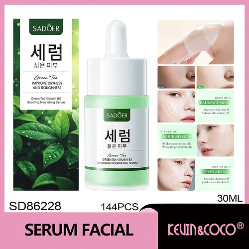 SADOER Esencia Calmante y Nutritiva de Té Verde con Vitamina B5 30ml - Chuys Beautys® | Chuys Beautys