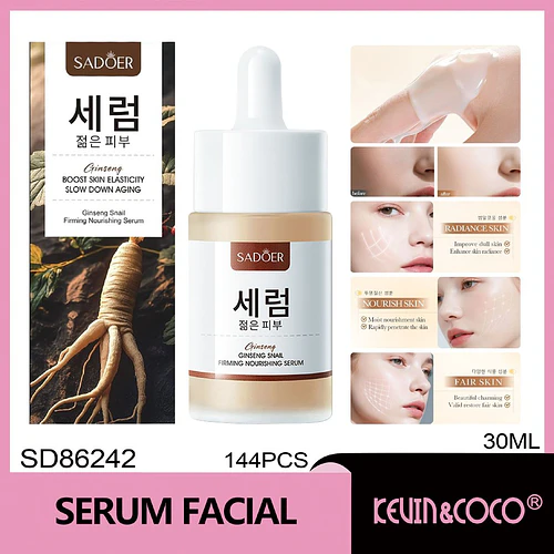 SADOER Esencia Reafirmante y Nutritiva de Ginseng y Caracol 30ml - Chuys Beautys® | Chuys Beautys
