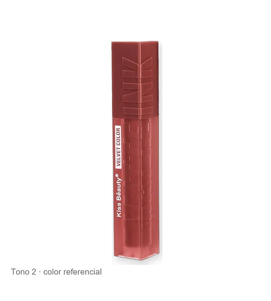 Labial Líquido Mate Aterciopelado Larga Duración Kiss Bèauty