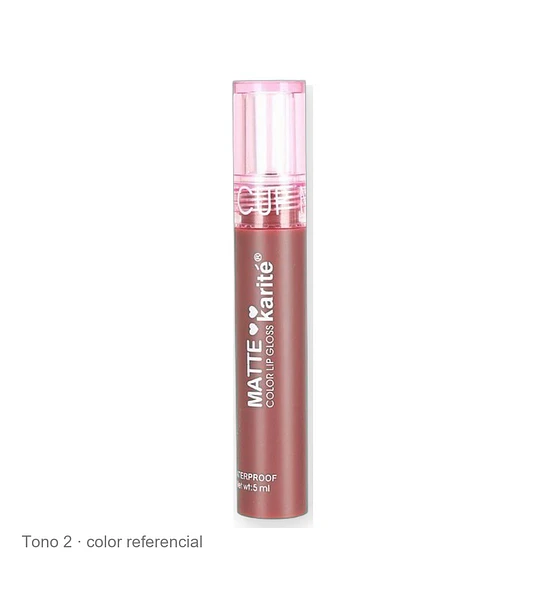 Brillo Labial Líquido Matte Kiss Beauty Karité de Larga Duración Anti-Transferencia