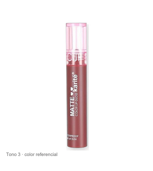 Brillo Labial Líquido Matte Kiss Beauty Karité de Larga Duración Anti-Transferencia