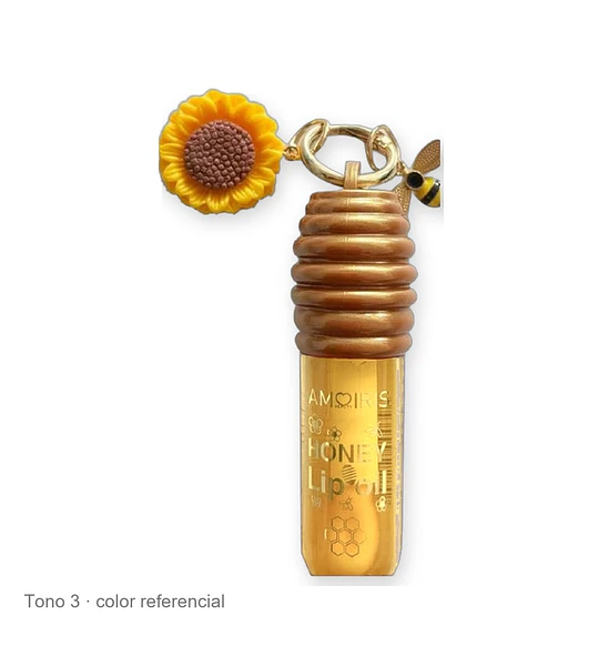 Aceite labial hidratante con miel en formato llavero Amoiris Kiss Beauty