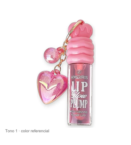 Brillo Labial Plumping Hidratante Kiss Beauty AMOIRIS con Charm Corazón