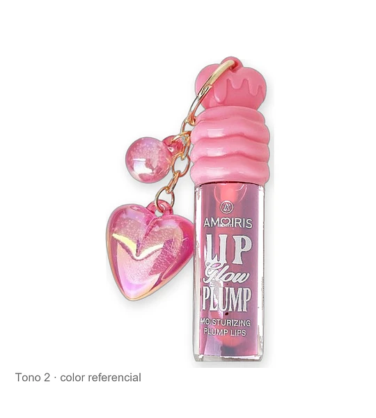 Brillo Labial Plumping Hidratante Kiss Beauty AMOIRIS con Charm Corazón
