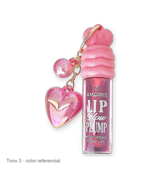 Brillo Labial Plumping Hidratante Kiss Beauty AMOIRIS con Charm Corazón