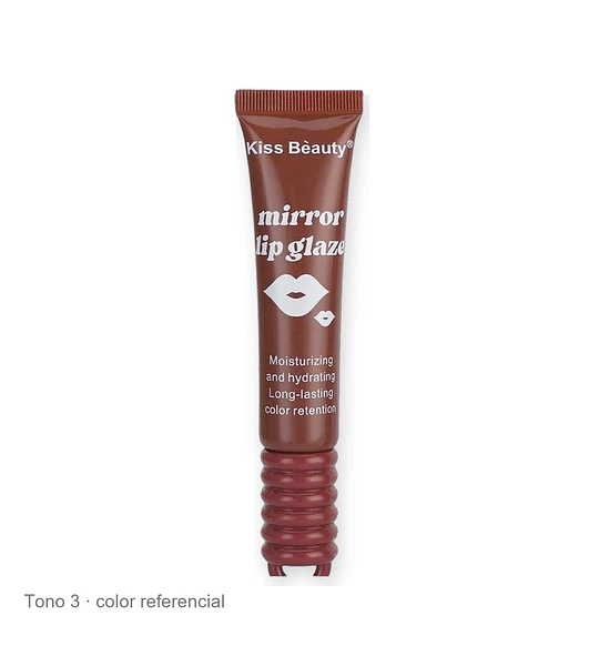 Lip Glaze Efecto Espejo Hidratante Larga Duración Kiss Beauty
