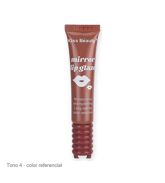 Lip Glaze Efecto Espejo Hidratante Larga Duración Kiss Beauty