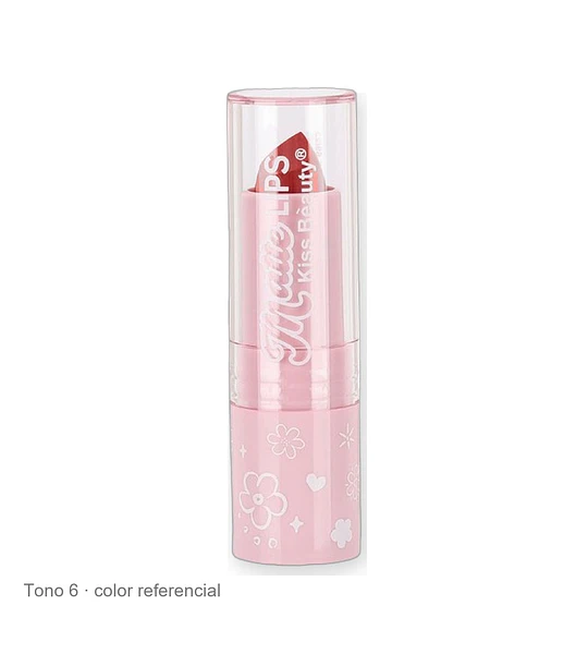 Labial Mate Altamente Pigmentado Kiss Beauty de Larga Duración