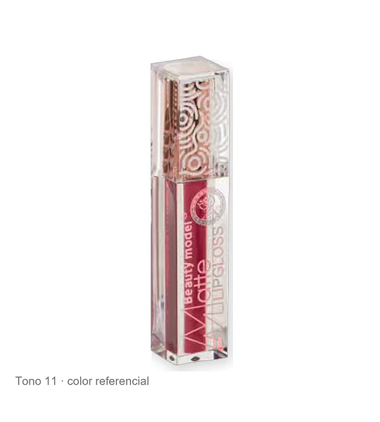 Dúo Labial Matte Kiss Beauty L-226-1 con Brillo y Delineador