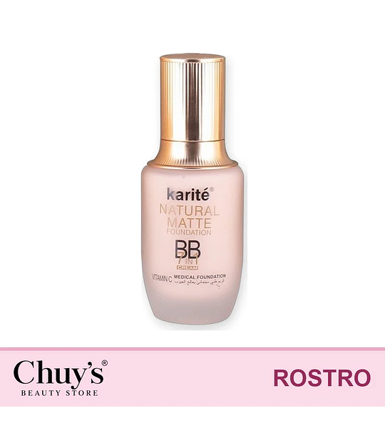 Base de Maquillaje Karité BB Cream 7 en 1 Natural Matte con Vitamina C y SPF50