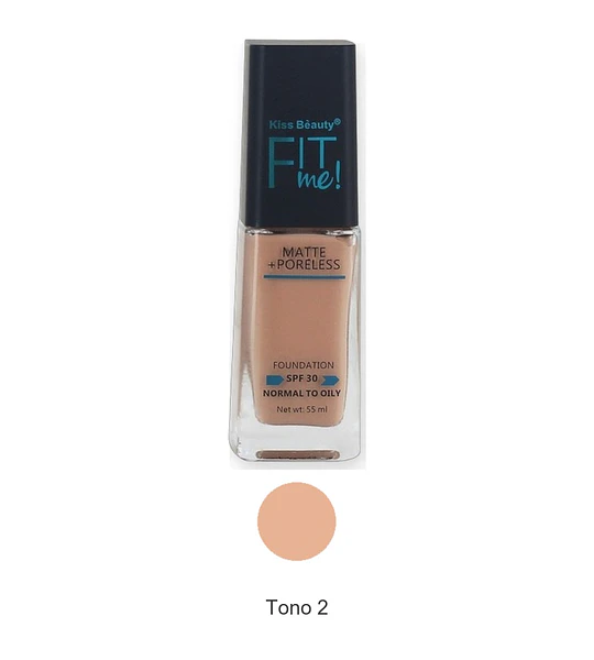 Base de maquillaje Kiss Beauty Fit Me Matte + Poreless SPF 30 para piel normal a grasa