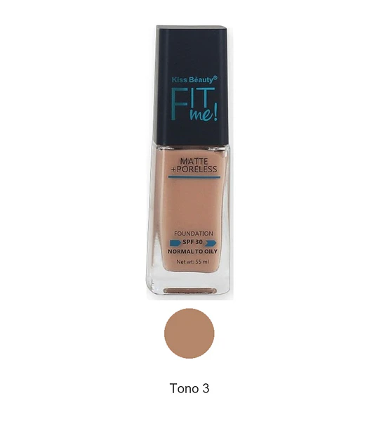 Base de maquillaje Kiss Beauty Fit Me Matte + Poreless SPF 30 para piel normal a grasa
