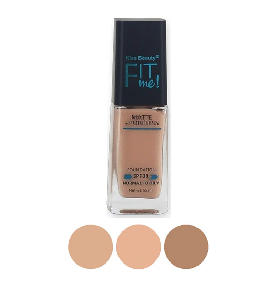 Base de maquillaje Kiss Beauty Fit Me Matte + Poreless SPF 30 para piel normal a grasa