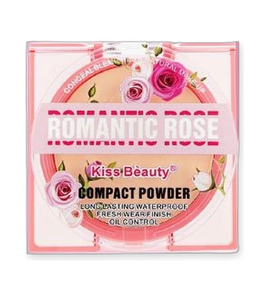 Polvo Compacto Romantic Rose de Larga Duración Kiss Bèauty