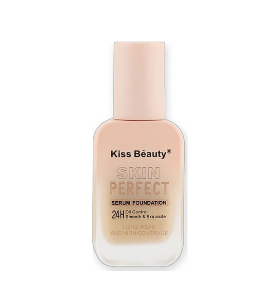 Base de Maquillaje Serum Kiss Beauty Skin Perfect 24H Control de Grasa y Alta Cobertura