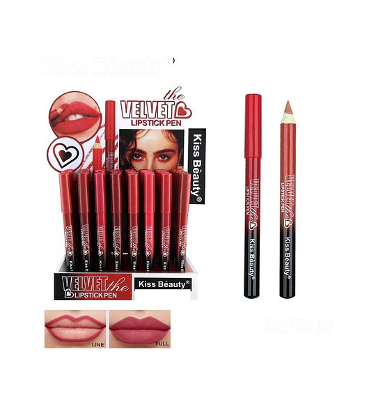 Lápiz Labial Velvet Kiss Bèauty para Delineado y Relleno de Labios