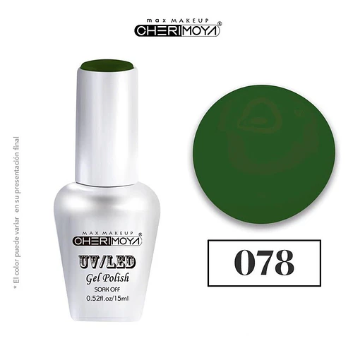 Esmalte Gel UV/LED Cherimoya 078 Verde Oscuro 15ml - Chuys Beautys | Chuys Beautys