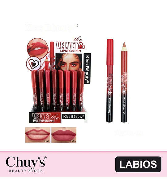 Lápiz Labial Velvet Kiss Bèauty para Delineado y Relleno de Labios