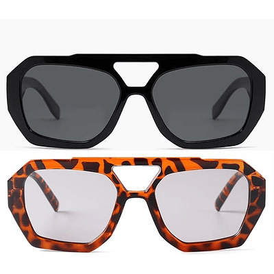 LENTES CON DOBLE PUENTE ESTILO AVIADOR