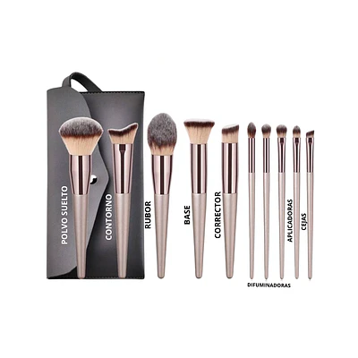 SET DE BROCHAS + COSMETIQUERO