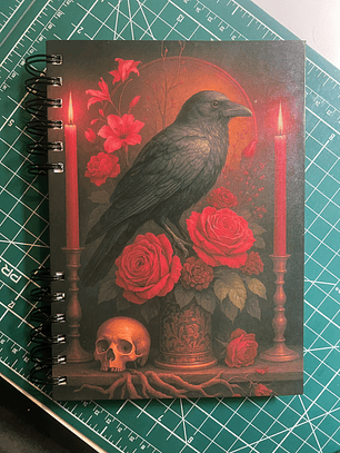 Bloco de notas - Corvo e Rosas