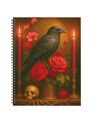 Bloco de notas - Corvo e Rosas