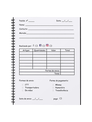 Bloco de pedidos