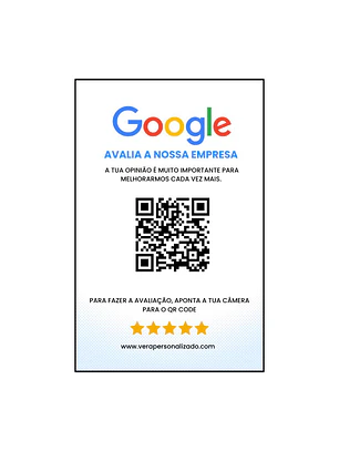 Cartão de Avaliação Google 