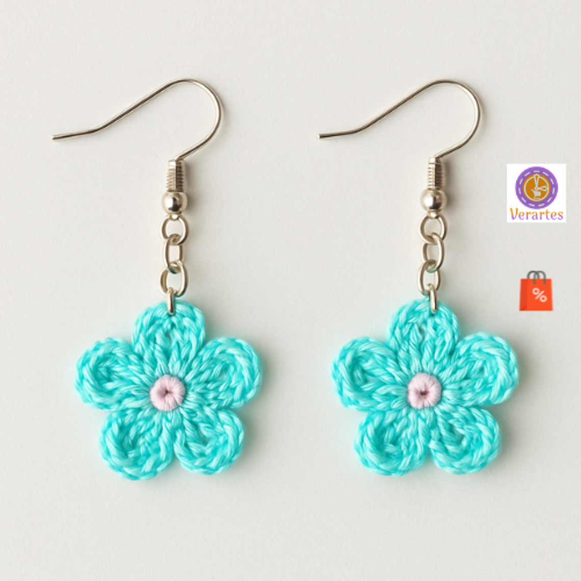 SABER MAIS 🔍Brincos Flor azul sereno 2