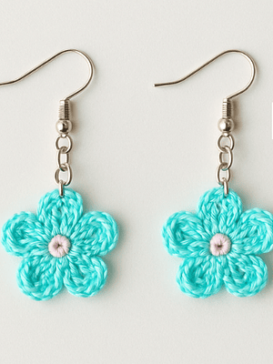 SABER MAIS 🔍Brincos Flor azul sereno