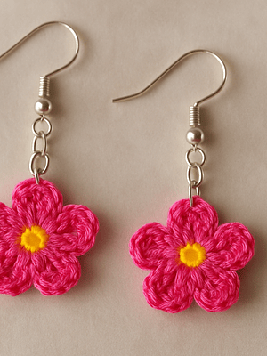 SABER MAIS 🔍Brincos Flor Rosa Vibrante