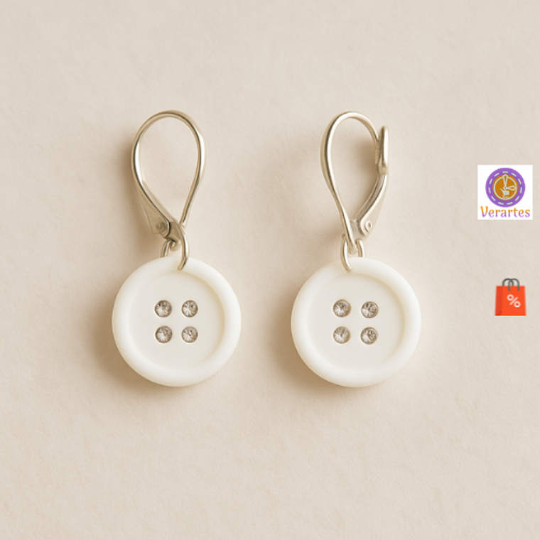 SABER MAIS🔍Brincos Botão Brancos 2