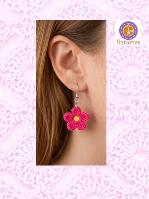 SABER MAIS 🔍Brincos Flor Rosa Vibrante